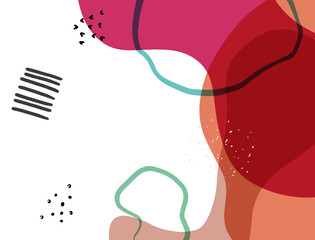 Minimalist abstract boho style hand drawn organic shape background. Creative minimalist hand painted abstract art background. Design for wall decoration, postcard, poster or brochure