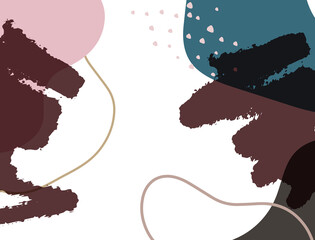 Minimalist abstract boho style hand drawn organic shape background. Creative minimalist hand painted abstract art background. Design for wall decoration, postcard, poster or brochure