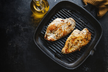 Tasty chicken breast with vegetables