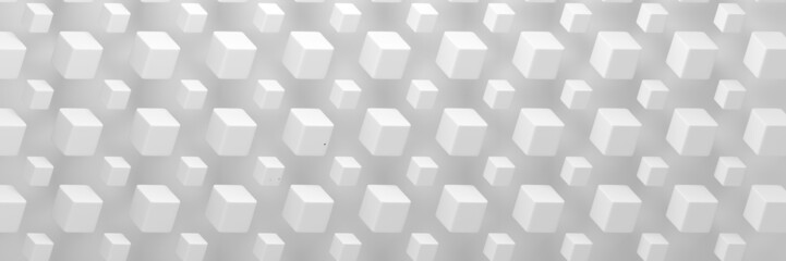 Simple wide banner with many repetative white cubes