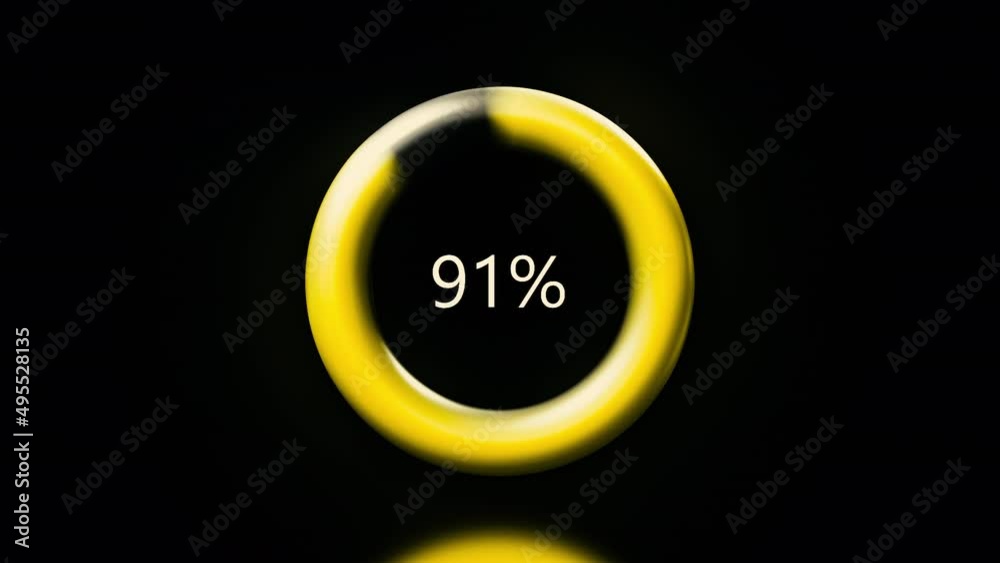 Poster round shaped loading bar animation over black background. motion. failing in uploading digital data,
