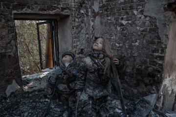 Children without a home, apocalypse, war