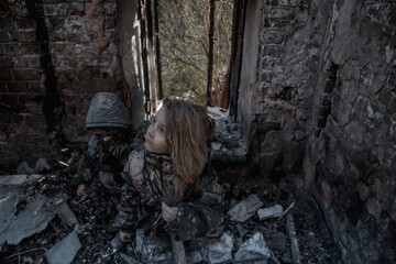 Children without a home, apocalypse, war