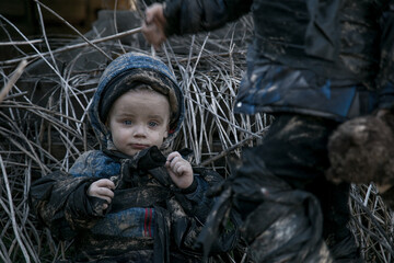 Children without a home, apocalypse, war