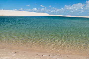 Fototapeta premium Sand Dunes and Lagoons in Lencois Maranhenses, Brazil