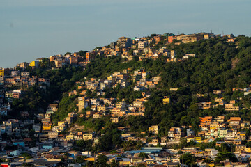 Fototapeta premium Arraial do Cabo, Rio de Janeiro, Brazil - red sunrise of wonderful paradise beach with white sands and turquoise water - drone view.