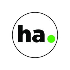 HA typography monogram. HA company name initial letters icon.