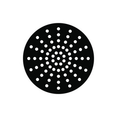 Round doted kitchen equipment vector icon.