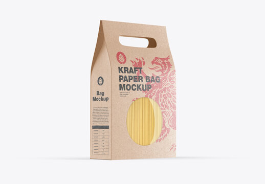 Food Paper Bag with Plastic Window Mockup
