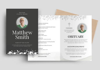 Simple Funeral Program Obituary Brochure