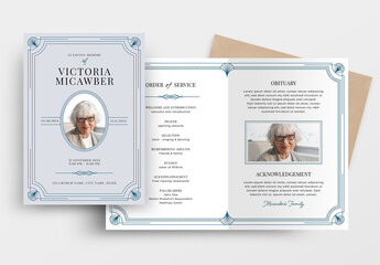 Traditional Style Funeral Program Obituary Brochure