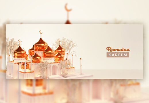 3D Render of a Golden Mosque