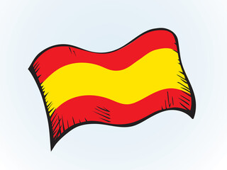 Naklejka premium Flag of Spain. Vector drawing icon