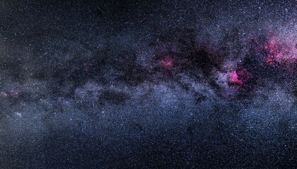 The Milky way. Cygnus nebula. Landscape with Milky way galaxy. Night sky with stars. Cygnus constellation. Andromeda galaxy