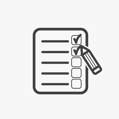 Shopping list outline vector simple icon isolated on white background