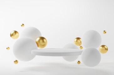 3 d render. podium pedestal. abstract minimal display empty space. geometric podium for beauty cosmetic product. 3d illustration