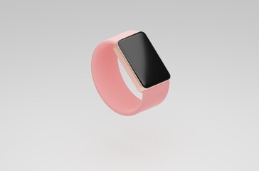 3 d render. women's wrist electronic smartwatch. 3d illustration