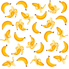 Illustration pattern yellow bananas fruit flavor monkey food yellow banana peel peel background texture seamless for textiles