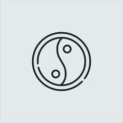 ying yang icon vector icon.Editable stroke.linear style sign for use web design and mobile apps,logo.Symbol illustration.Pixel vector graphics - Vector