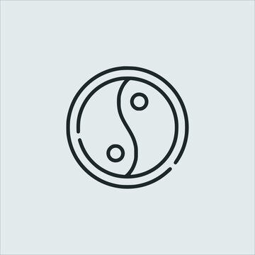 ying yang icon vector icon.Editable stroke.linear style sign for use web design and mobile apps,logo.Symbol illustration.Pixel vector graphics - Vector