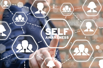 Concept of personal self-awareness, self-improvement and self development. Business Self Awareness...