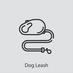 dog leash icon vector icon.Editable stroke.linear style sign for use web design and mobile apps,logo.Symbol illustration.Pixel vector graphics - Vector