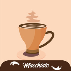 Isolated macchiato coffee drink cup Vector