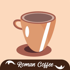 Isolated hot roman coffee drink Vector