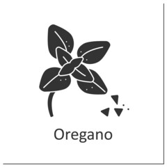 Mint glyph icon. Aromatic herb. Chilling plant for tea, hard drinks and medicine. Herbs and spices concept. Filled flat sign. Isolated silhouette vector illustration