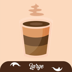 Isolated hot large coffee drink Vector