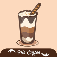 Isolated cold iris coffee drink Vector