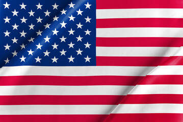 United States wavy flag close-up
