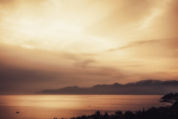Sicilian Italian Coastal Hill Spring Landscape in Europe on a lovely day