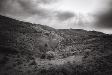 Sicilian Italian Coastal Hill Spring Landscape in Europe on a lovely day