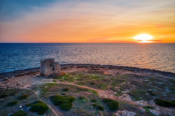 Tramonto a Marina di Lizzano (Torretta) visto dal drone © Andrea Carro