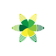 Six Leaf and Bee logo design vector