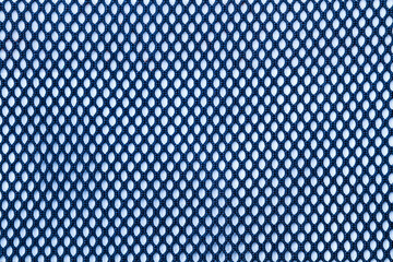 Textura fondo de hilo en forma de red azul. Vista de cerca