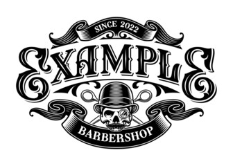 Black and white barbershop logo template