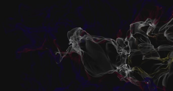 ,flag American samoa turns into smoke. State weakening concept, alpha channel. 