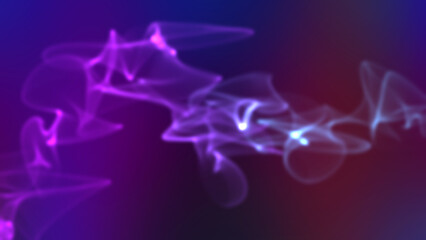 Abstract purple background with glowing multicolored lines.