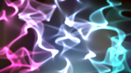An abstract glowing background with neon multicolored lines.