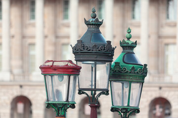 Street lamps in Paris . Light Post in Baroque Style 