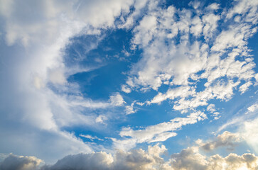 Looking up the beautiful sky with clouds in Dadaocheng Pier Plaza