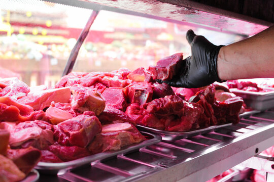 Delicius meat grill in the super market