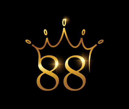 Golden Luxury Crown Monogram Number 88