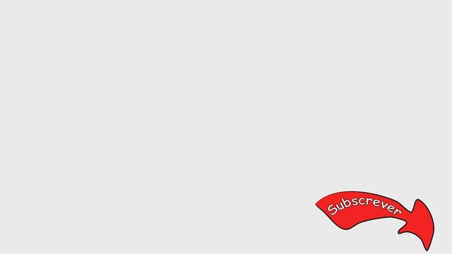 Subscrever. Animated video clip with a red arrow and the inscription Subscribe in Portuguese on a transparent background. Alpha channel, online promotion template