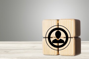 Customization strategy symbol on wooden block. Personalized marketing concept.