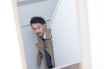 Fototapeta premium 探偵や刑事の追跡風写真