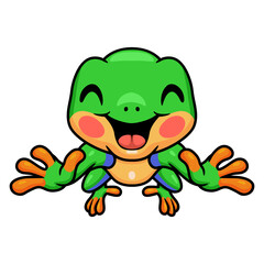 Cute little frog cartoon character