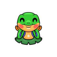 Cute little frog cartoon character